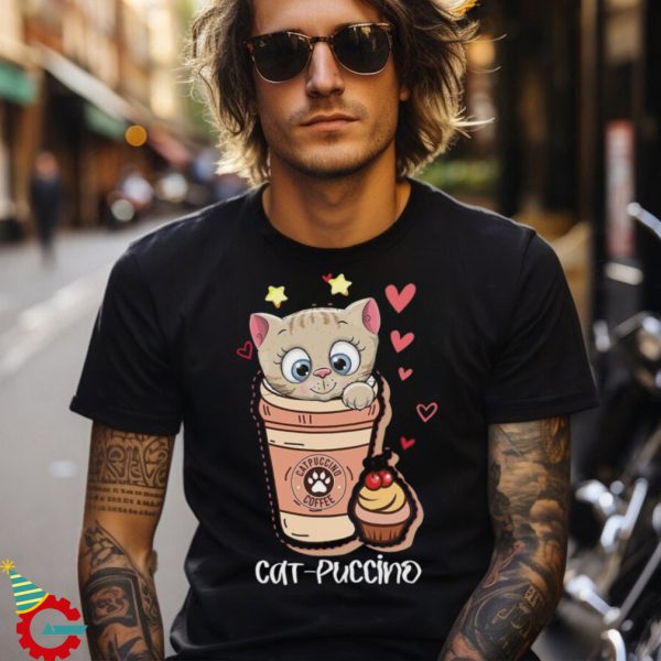 Cappuccino Coffee Lover Cat Shirt