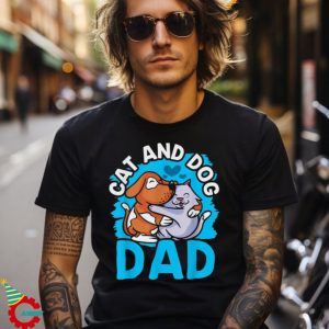 Cat And Dog Dad Cats Lover Dogs Father Daddy Papa Father’s Shirt