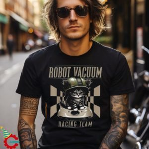 Cat And Robot Vacuum Cleaner Cat Dad Shirt