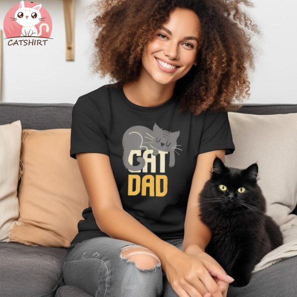 Cat Dad Halloween Kitty Daddy Gift Shirt