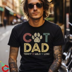 Cat Dad Shirt with Cat Names, Personalized Gift for Cat Dad, Custom Cat Dad Shirt with Pet Names, Cat Owner Shirt