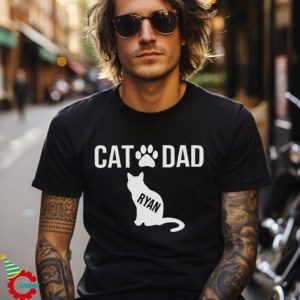 Cat Dad Shirt with YOUR Cat's Names and Cat Shapes Cat Daddy Cat Name Shirt for Cat Father Father of Cats Shirt