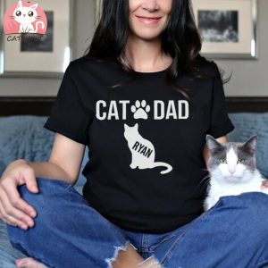 Cat Dad Shirt with YOUR Cat's Names and Cat Shapes Cat Daddy Cat Name Shirt for Cat Father Father of Cats Shirt