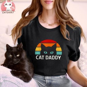 Cat Daddy Vintage Cat 80s Retro Style For Men, Cat Dad Shirt