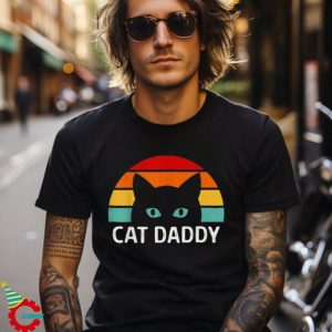 Cat Daddy Vintage Cat 80s Retro Style For Men, Cat Dad Shirt