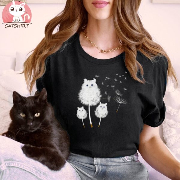 Cat Dandelion Amazing Flower Cat Shirt