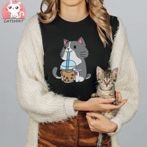 Cat Drinking Bubble Tea Shirt