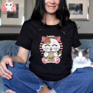 Cat Drinking Bubble Tea Shirts