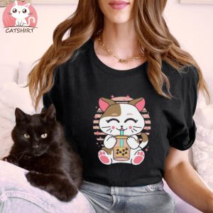 Cat Drinking Bubble Tea Shirts