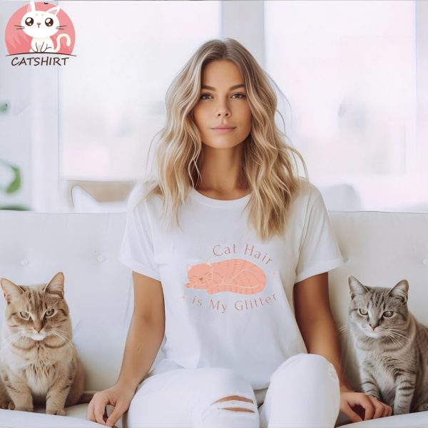 Cat Hair Is My Glitter Cat Tee, Fun Cat Shirt, Comfort Colors Tee, Meow Tee, Funny Cat Shirt