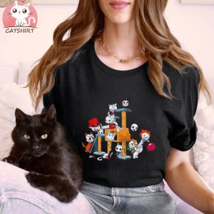 Cat Horror Movies Halloween Funny Cat Kitty Lovers Shirt