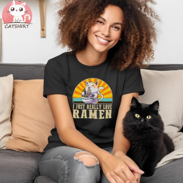 Cat I Just Really Love Ramen T Shirt