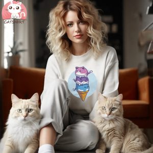 Cat Ice Cream Dog T Shirt