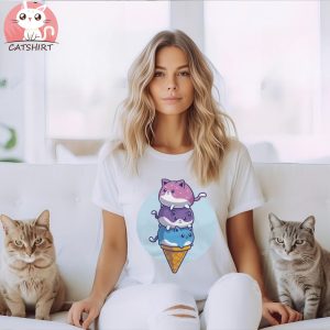 Cat Ice Cream Dog T Shirt