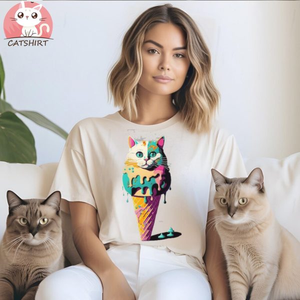 Cat Ice Cream Toddler Baseball T Shirt