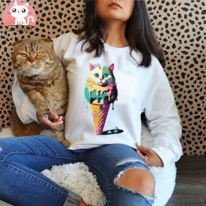 Cat Ice Cream Toddler Baseball T Shirt