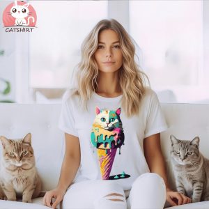 Cat Ice Cream Toddler Baseball T Shirt