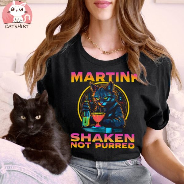 Cat Lover Cat Mom Martini Cocktail T shirt