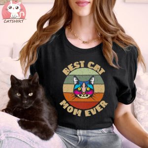 Cat Lover Tee Vintage Design Best Cat Mom Ever Shirt