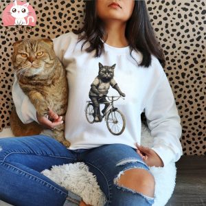 Cat Lovers Shirt Funny Bike Shirt Cycling T Shirt Unisex Tee Tri Blend Tee Bike T Shirt Funny Cat Shirt