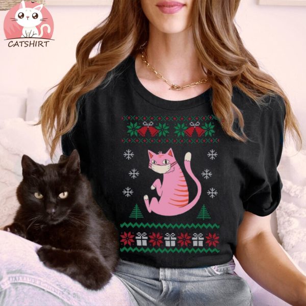 Cat Mask Christmas Sweater