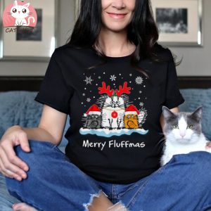 Cat Merry Fluffmas Christmas T shirt