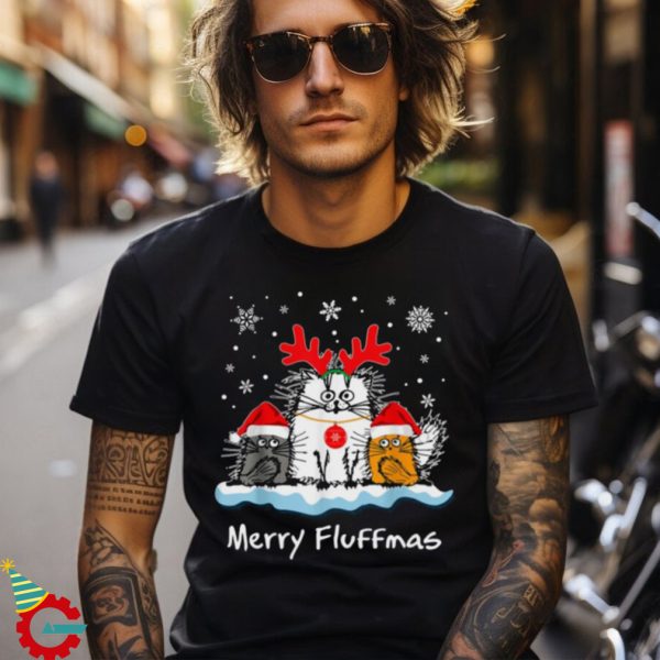 Cat Merry Fluffmas Christmas T shirt