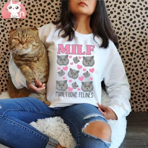 Cat Milf Man I Love Felines Vintage T Shirt, MILF Shirt, MILF Meme Shirt, Funny Meme Shirt, Cat Shirt, Cat Lovers Shirt, Kitten Shirt