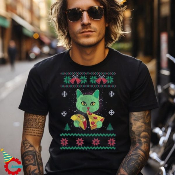 Cat Pizza Taco Ugly Christmas Sweater