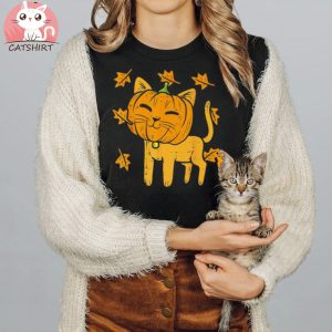 Cat Pumpkin Cute Halloween Fall Autumn Thanksgiving Shirt