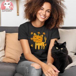 Cat Pumpkin Cute Halloween Fall Autumn Thanksgiving Shirt