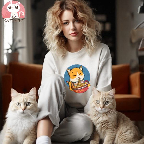 Cat Ramen Cute T Shirt