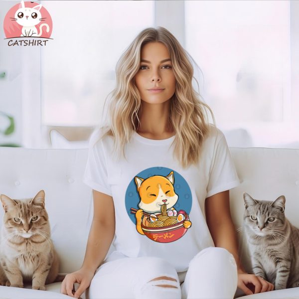 Cat Ramen Cute T Shirt