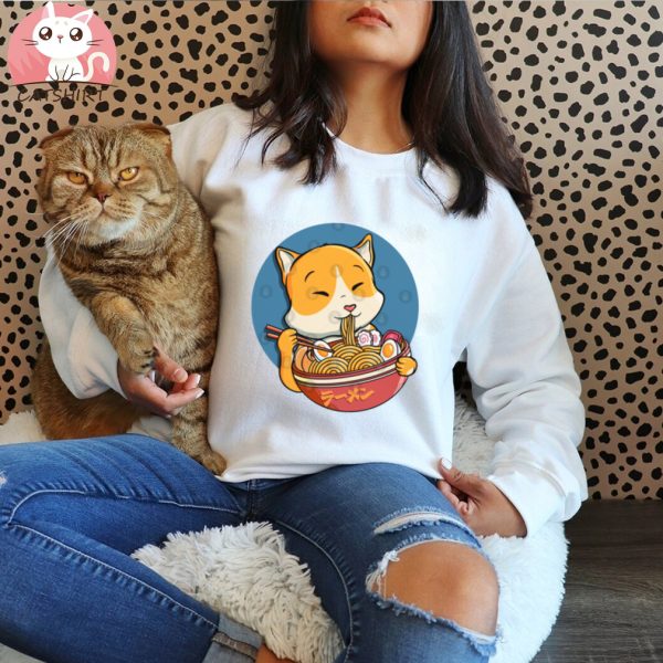 Cat Ramen Cute T Shirt