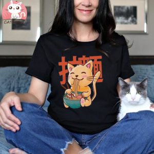 Cat Ramen Graphic T Shirt