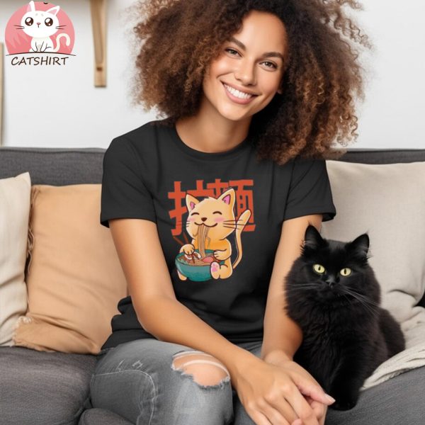 Cat Ramen Graphic T Shirt