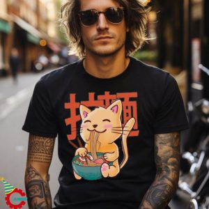 Cat Ramen Graphic T Shirt