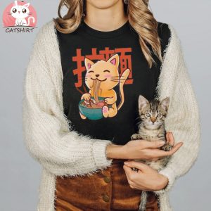 Cat Ramen Graphic T Shirt