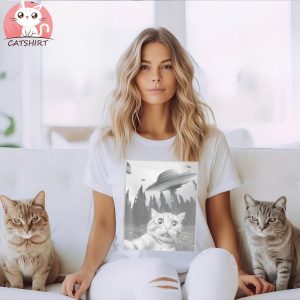 Cat Selfie UFO funny shirt