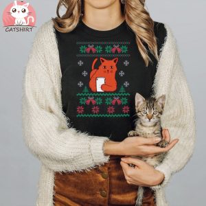 Cat Selfie Ugly Christmas Sweater