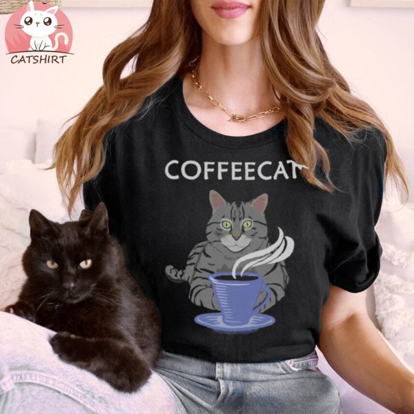 Cat T Shirt, Coffee T Shirt,