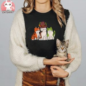 Cat Thanksgiving Day Cute Kitten Kitty Fall Autumn Shirt