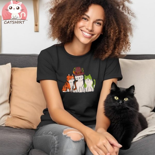 Cat Thanksgiving Day Cute Kitten Kitty Fall Autumn Shirt