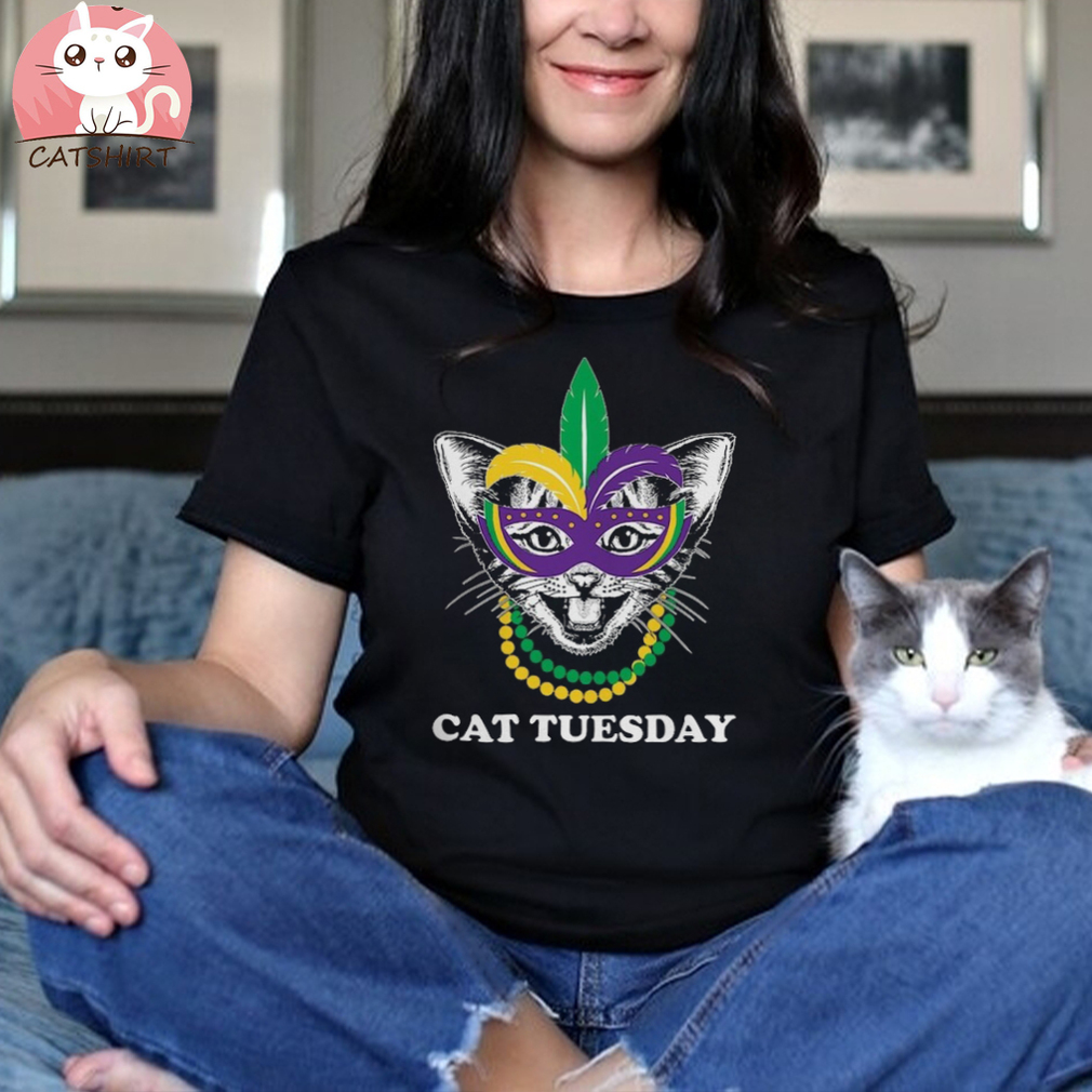 Cat Tuesday Mardi Gras   Men's Long Sleeve T Shirt