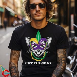 Cat Tuesday Mardi Gras Men's Long Sleeve T Shirt