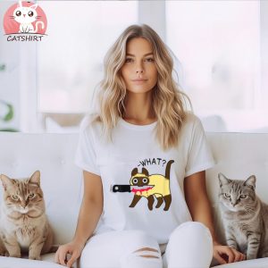 Cat What Murderous Siamese Cat With Knife Halloween Shirt