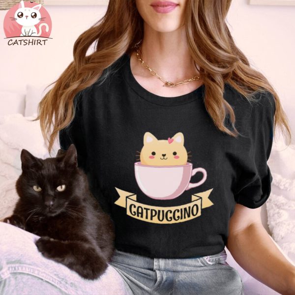 Catpuccino Kawaii Cat Anime Cute Costume Cats Cappuccino Coffee Lover T Shirt