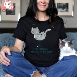 Cat’s And Wine Make Everything Fine. Forest Cat Shirt