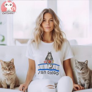 Cats San Diego Cat Fish Art T Shirt