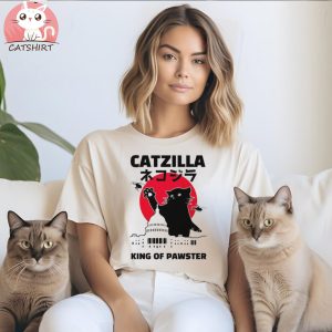 Catzilla King Of Pawster Paws Cat Kitten Pet T Shirt